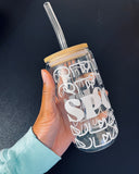 16 oz Spooky Season Drinking Glass With Bamboo Lid