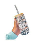 16 oz Spooky Season Drinking Glass With Bamboo Lid