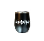 12 oz Black Stainless Steel Wine Tumbler