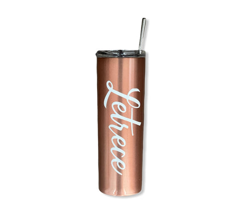 20 oz Rose Gold Stainless Steel Insulated Skinny Tumbler