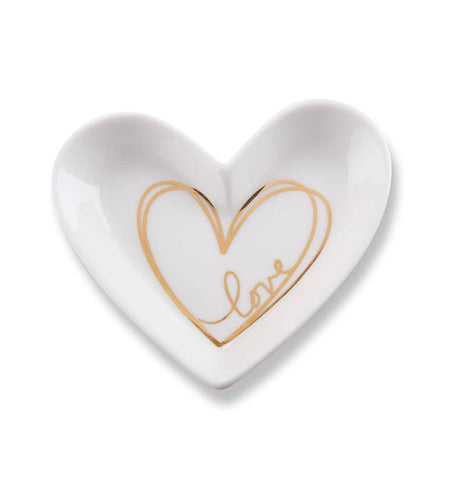Heart Shaped Love Ceramic Ring Dish