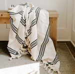 Four Stripe Turkish Cotton Throw Blanket